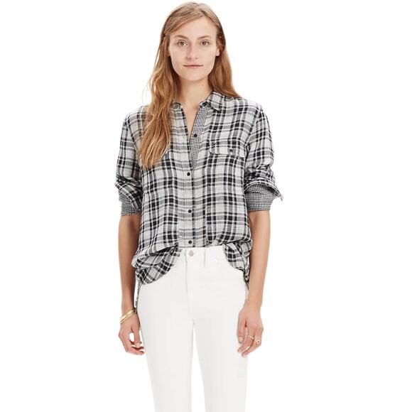 Madewell Ex-Boyfriend Shirt in Plaid - Picture 1 of 11